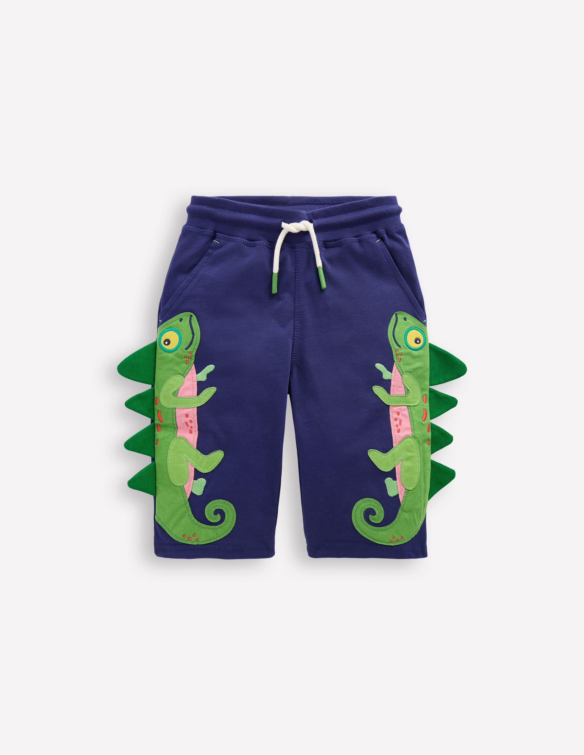 Short baggy en jersey-Iguane bleu marine universitaire - Image 1