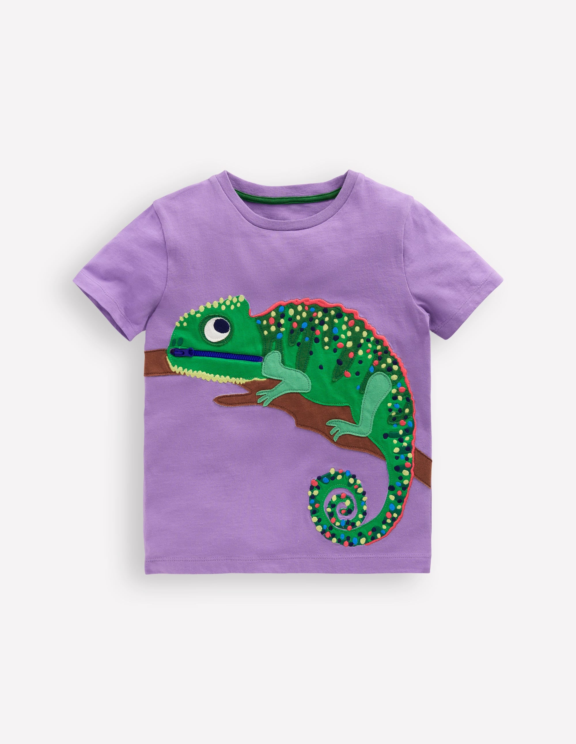 T-shirt zippé à appliqué-Caméléon violet aster - Image 1