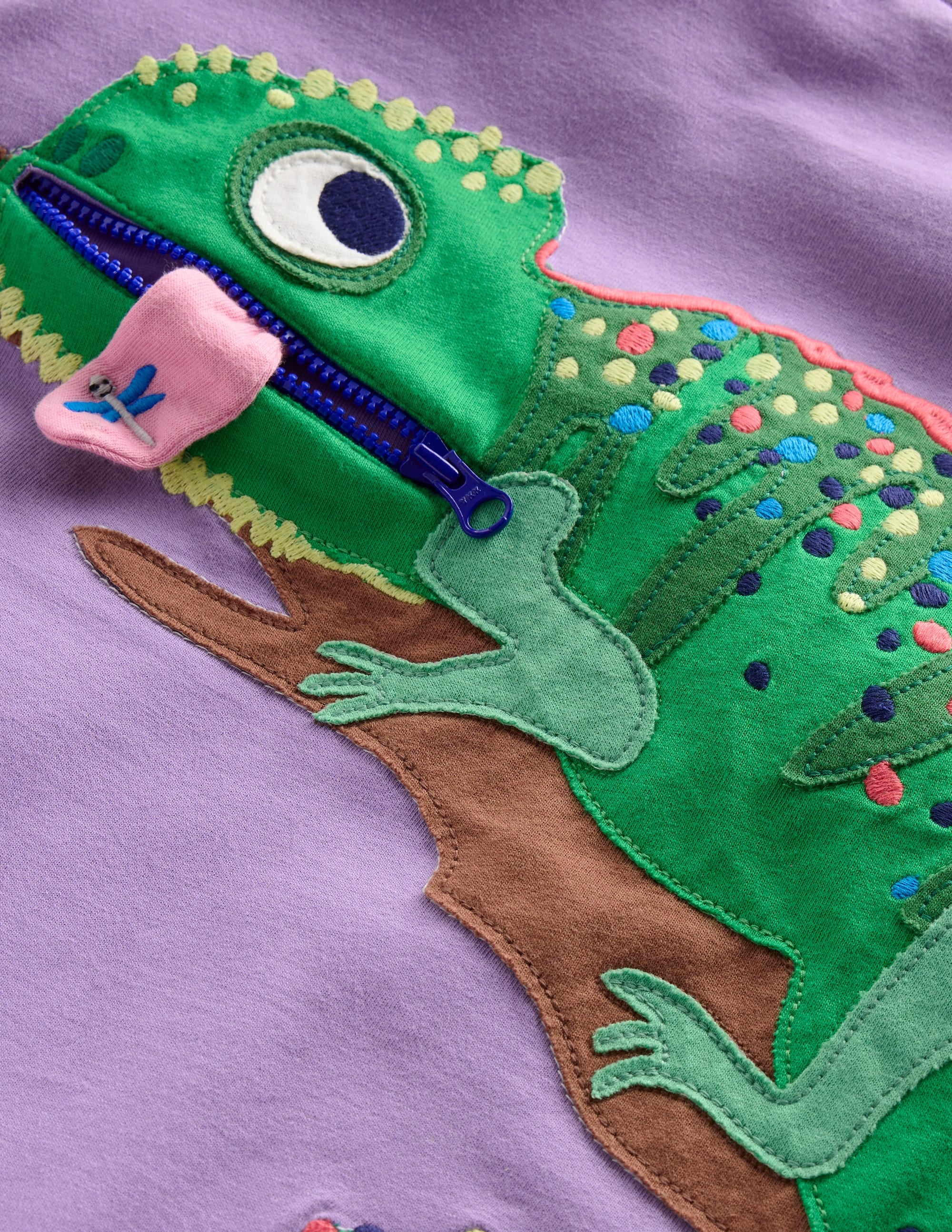 T-shirt zippé à appliqué-Caméléon violet aster - Image 3