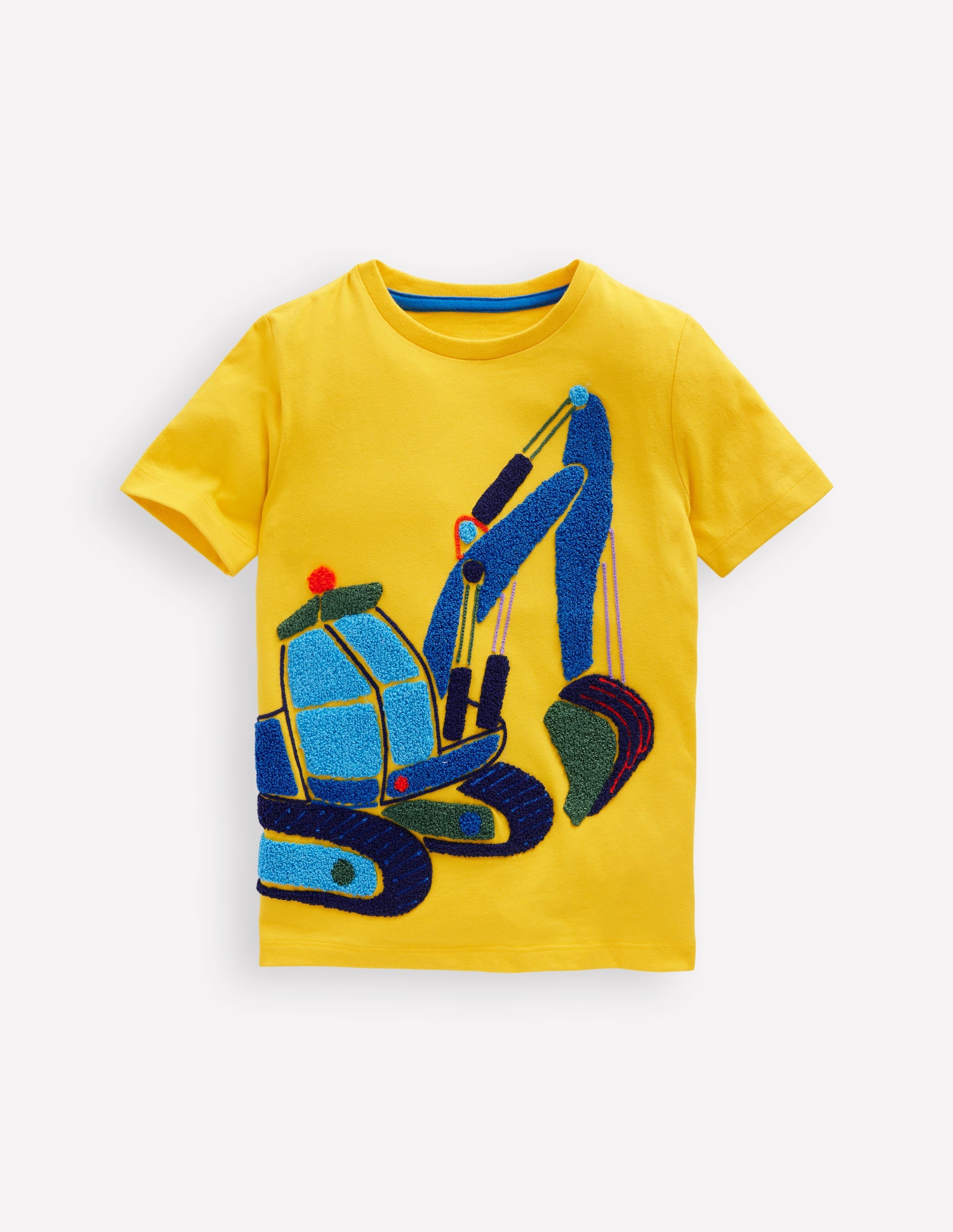 T-shirt à point de chaînette-Pelleteuse jaune ananas - Image 1