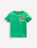 T-Shirt mit Druck auf Vorder- und Rückseite-Aquamarin-Blau Schildkröten