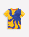 T-shirt graphique fun-Pieuvre jaune ananas