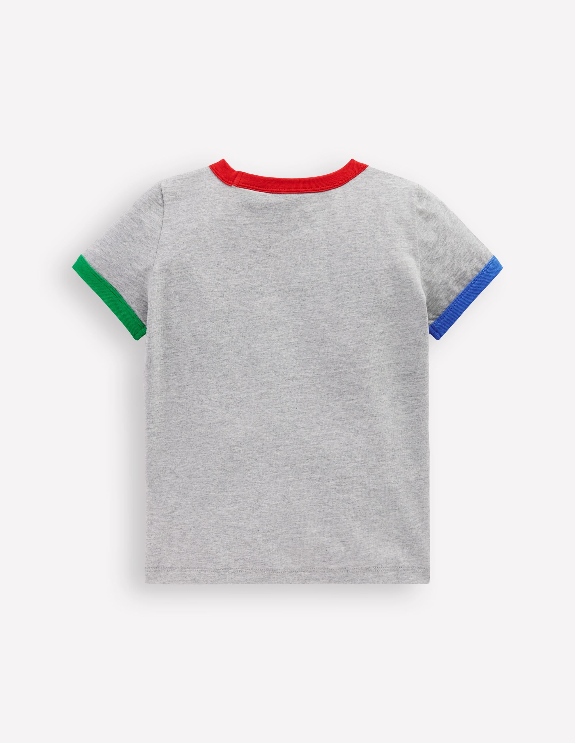T-shirt à bordures contrastantes-Gris chiné - Image 2