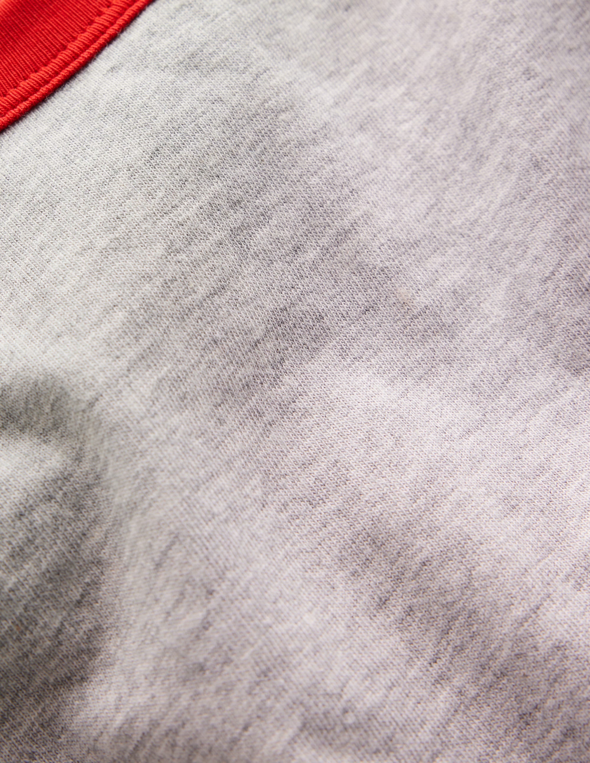 T-shirt à bordures contrastantes-Gris chiné - Image 3
