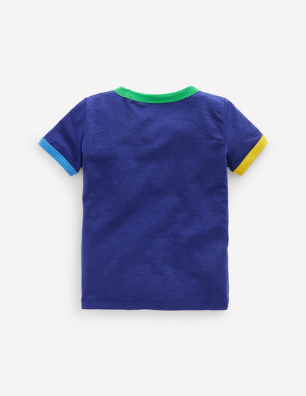 Ringer-T-Shirt-Aristocratic Blue/ Ivory Stripe