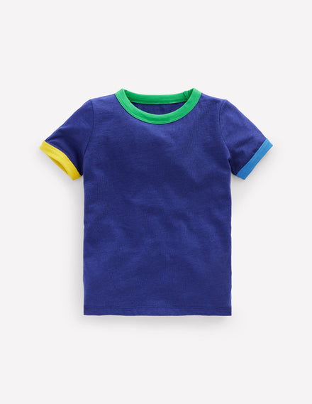 Ringer-T-Shirt-Aristocratic Blue/ Ivory Stripe