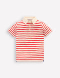 Polo flammé-Rouge coquelicot/ivoire