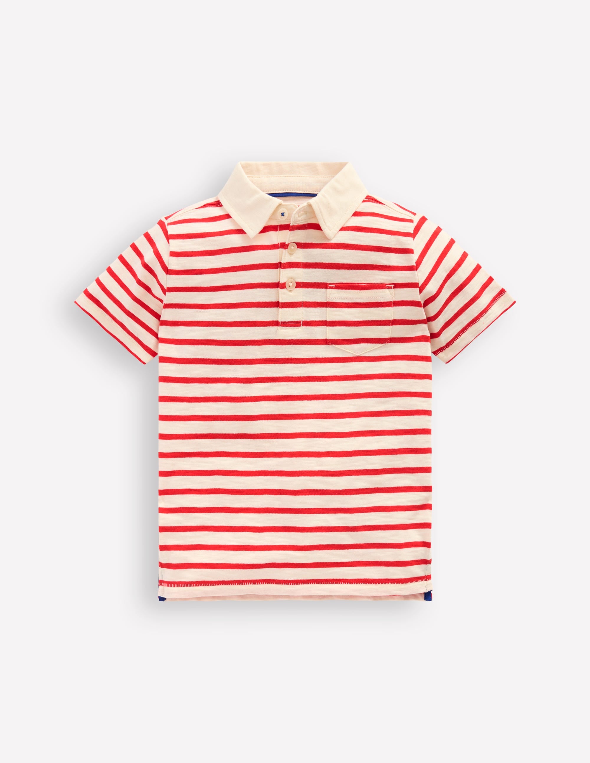 Polo flammé-Rouge coquelicot/ivoire - Image 1