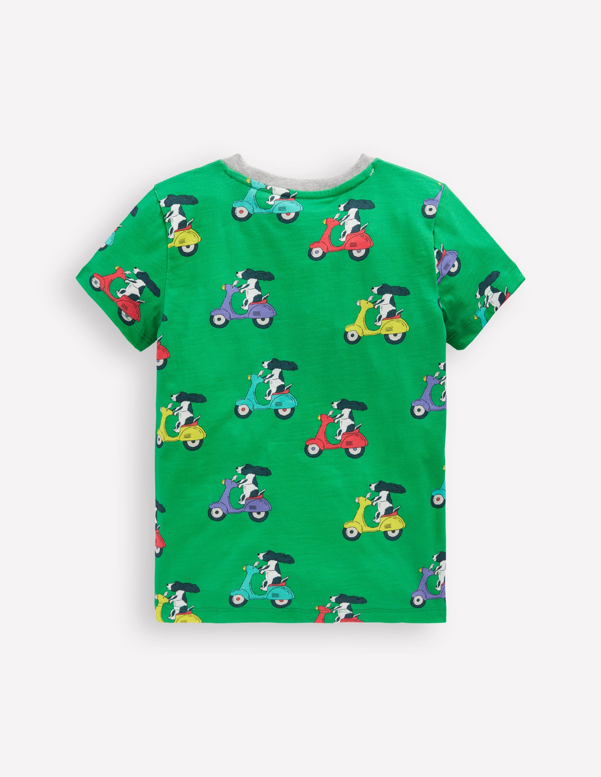 T-shirt à imprimé intégral-Chiot à scooter vert printemps - Image 2
