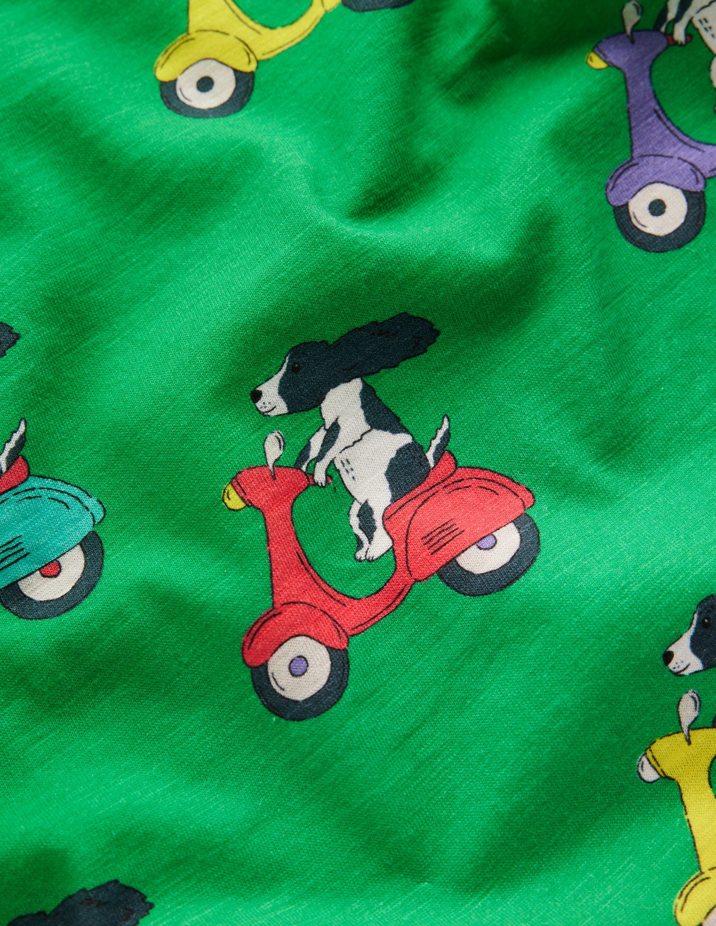 T-shirt à imprimé intégral-Chiot à scooter vert printemps