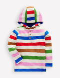 Sweat à capuche boutonné-Rayé multi bleu galerie