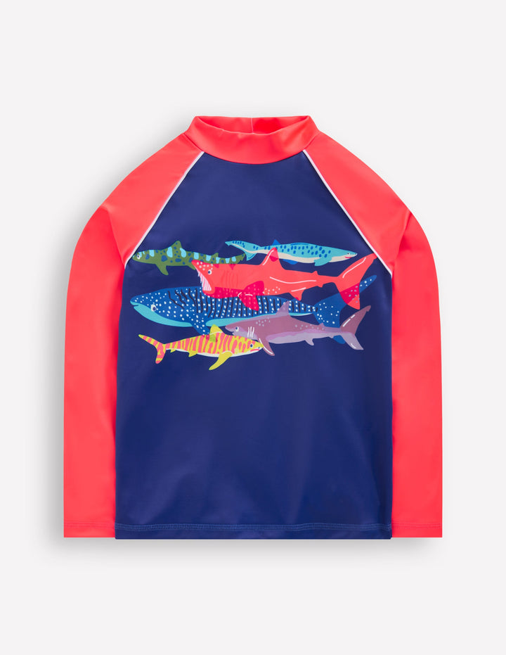 Rash Top mit Logo-Risodruck Hai