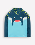 Rash Top mit Logo-Karibikblau Stachelrochen