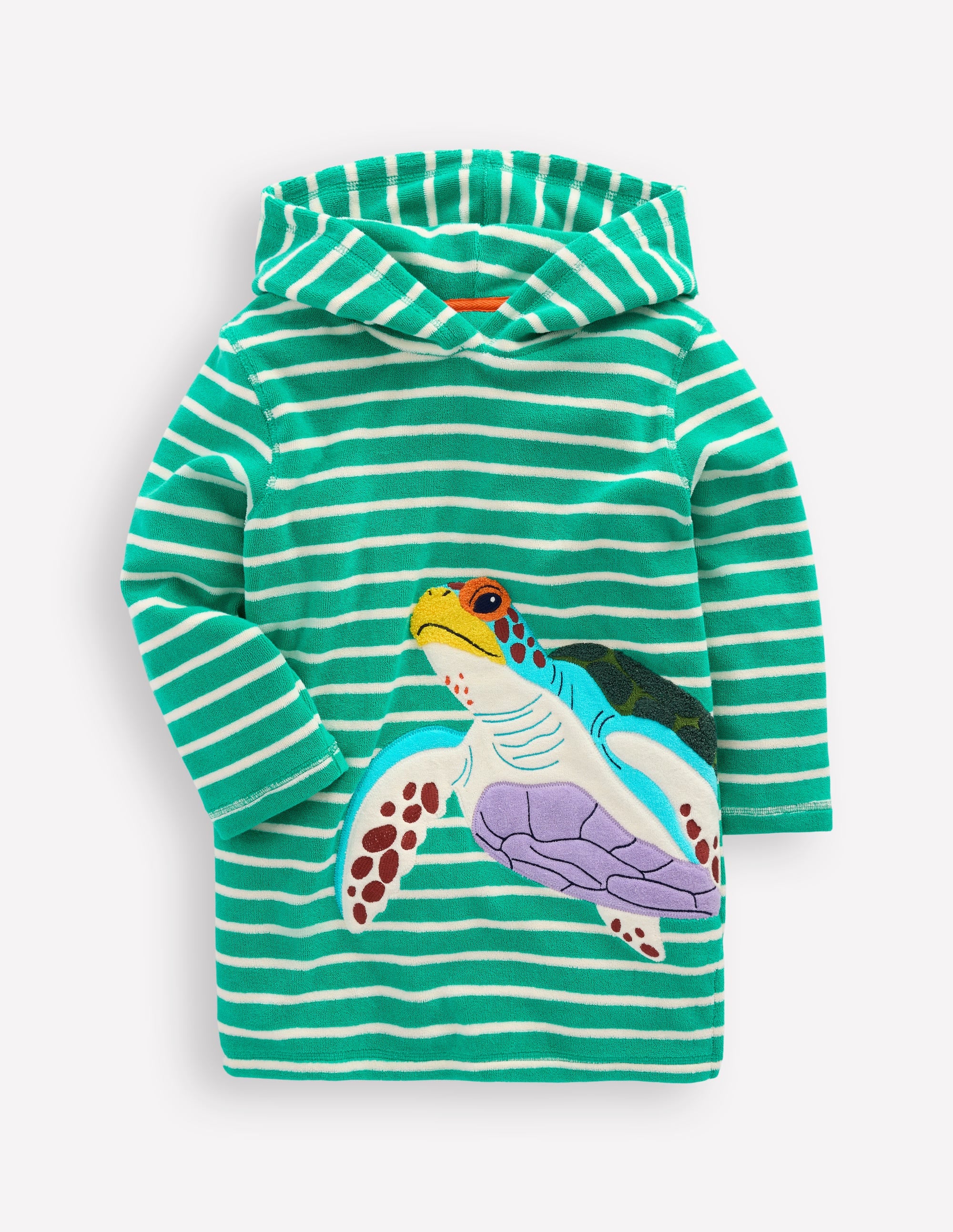 Poncho en éponge à appliqué-Tortue bleu aigue-marine - Image 1