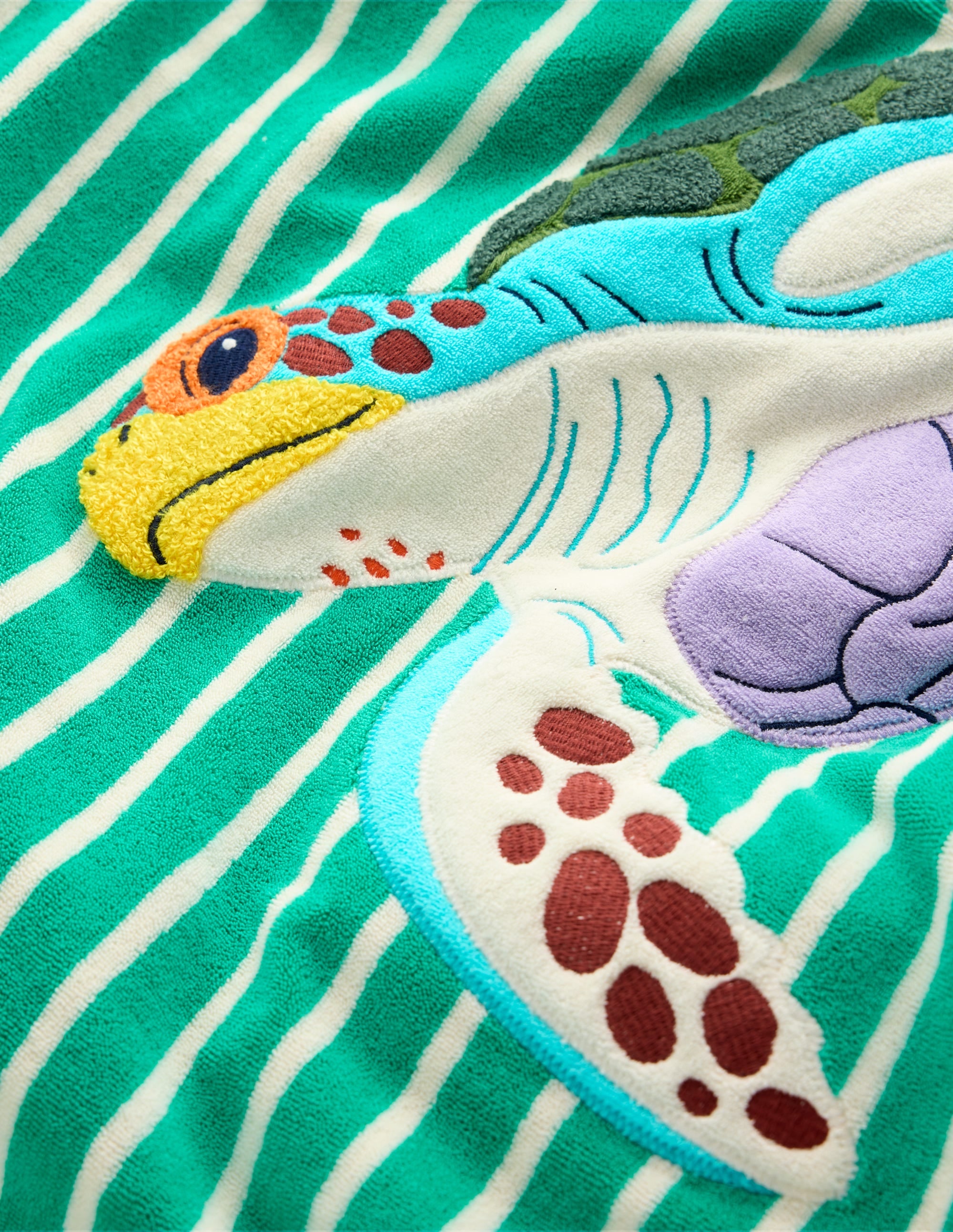 Poncho en éponge à appliqué-Tortue bleu aigue-marine - Image 3