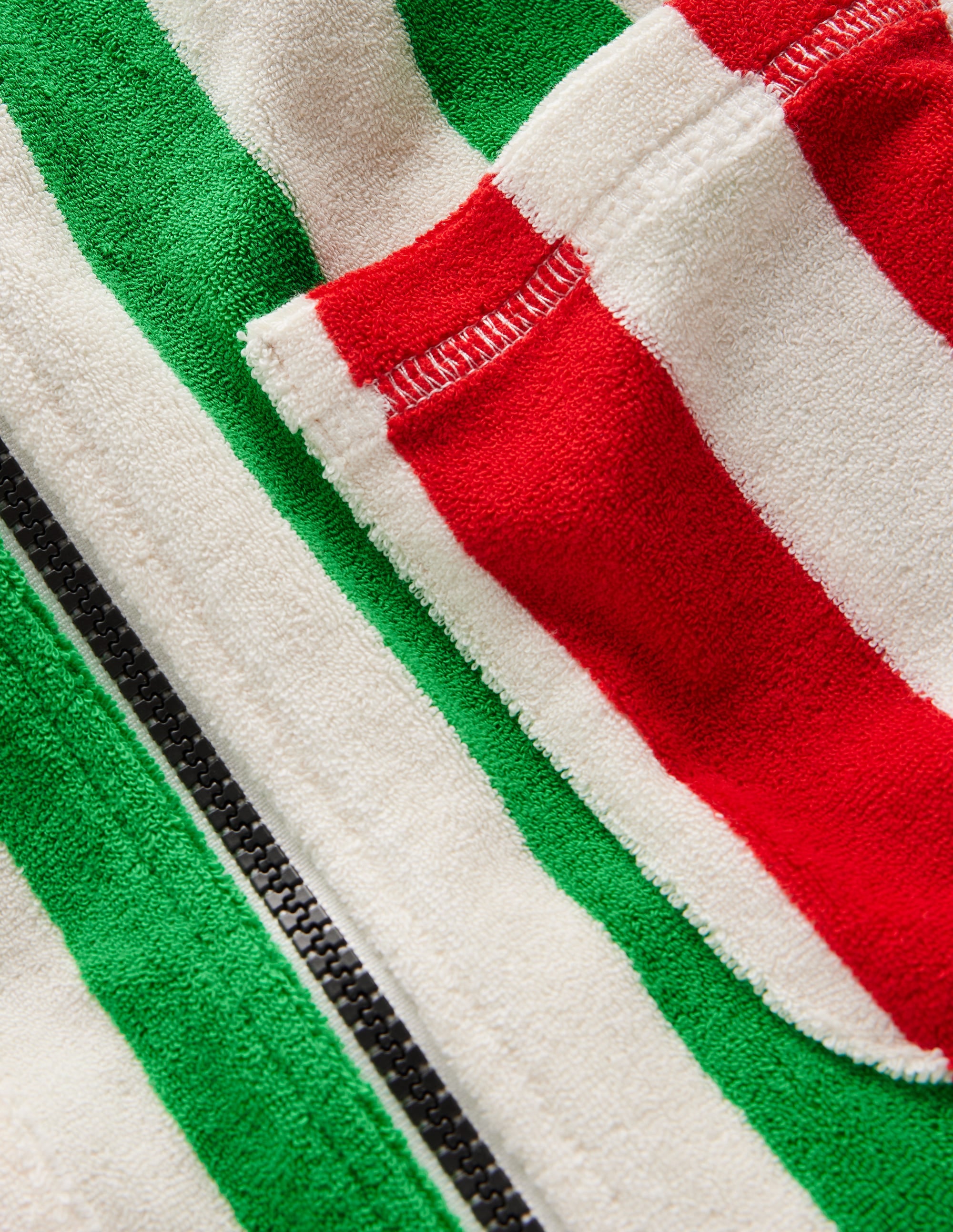 Poncho en éponge à fermeture zippée-Colourblock vert des Highlands - Image 3