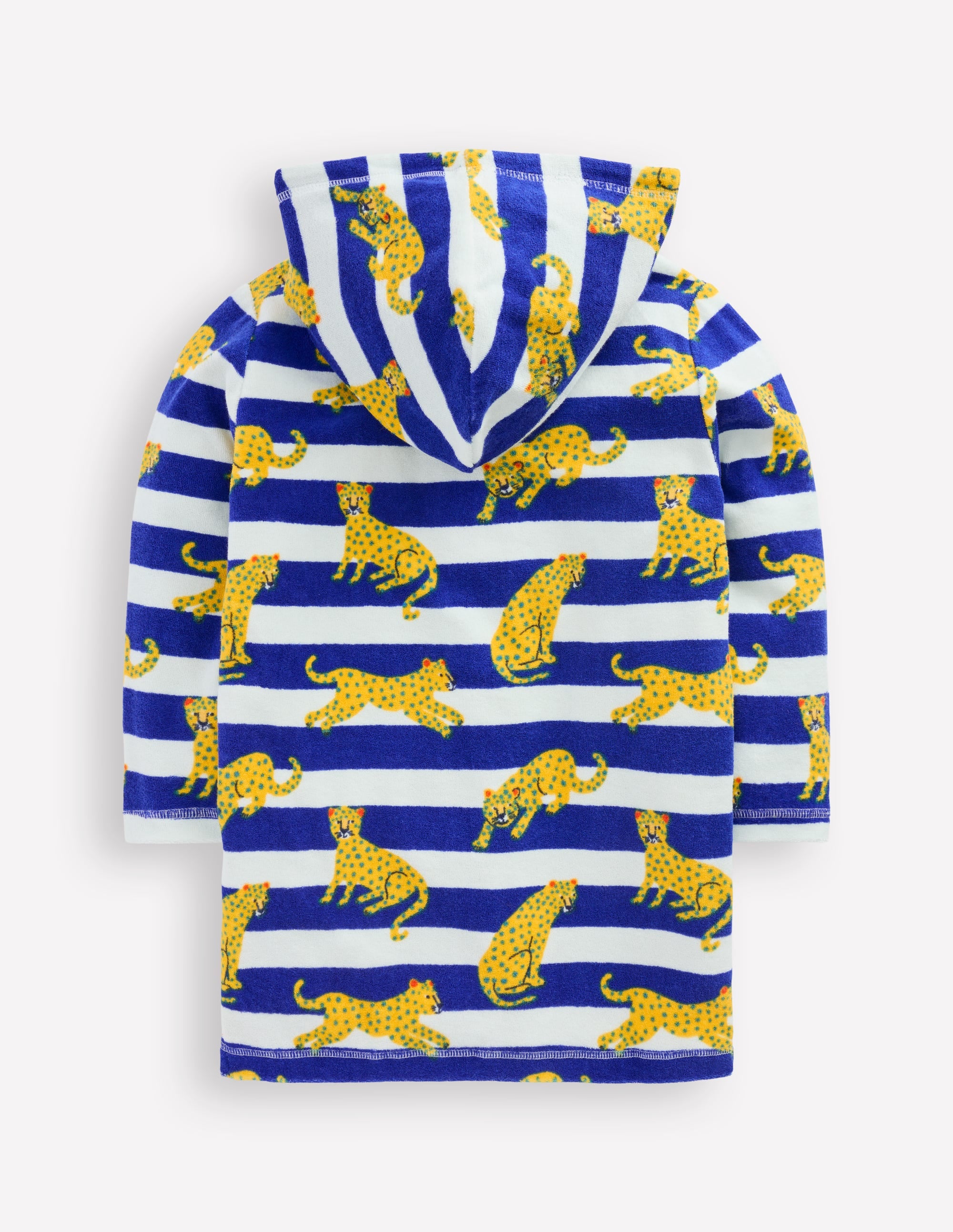Frottee-Badeponcho mit Reißverschluss-Leuchtendes Blau Leopard Streifen - Image 2