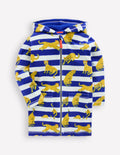 Frottee-Badeponcho mit Reißverschluss-Leuchtendes Blau Leopard Streifen