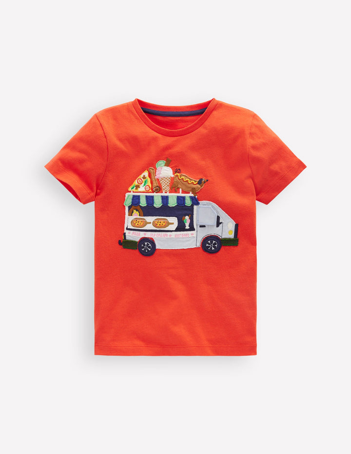 T-Shirt mit Klappe-Knallrot