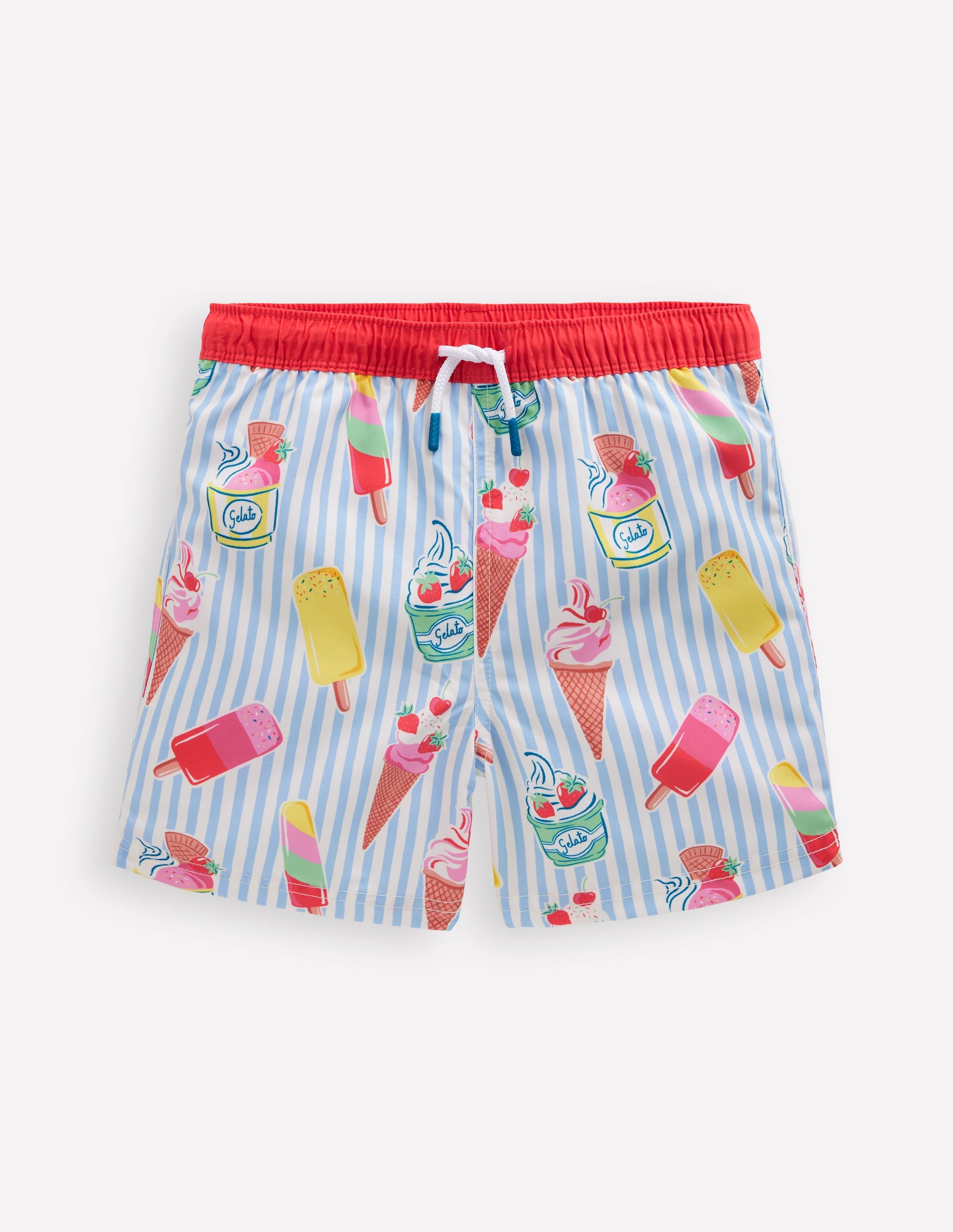 Short de bain-Rayé glace bleu vintage - Image 1