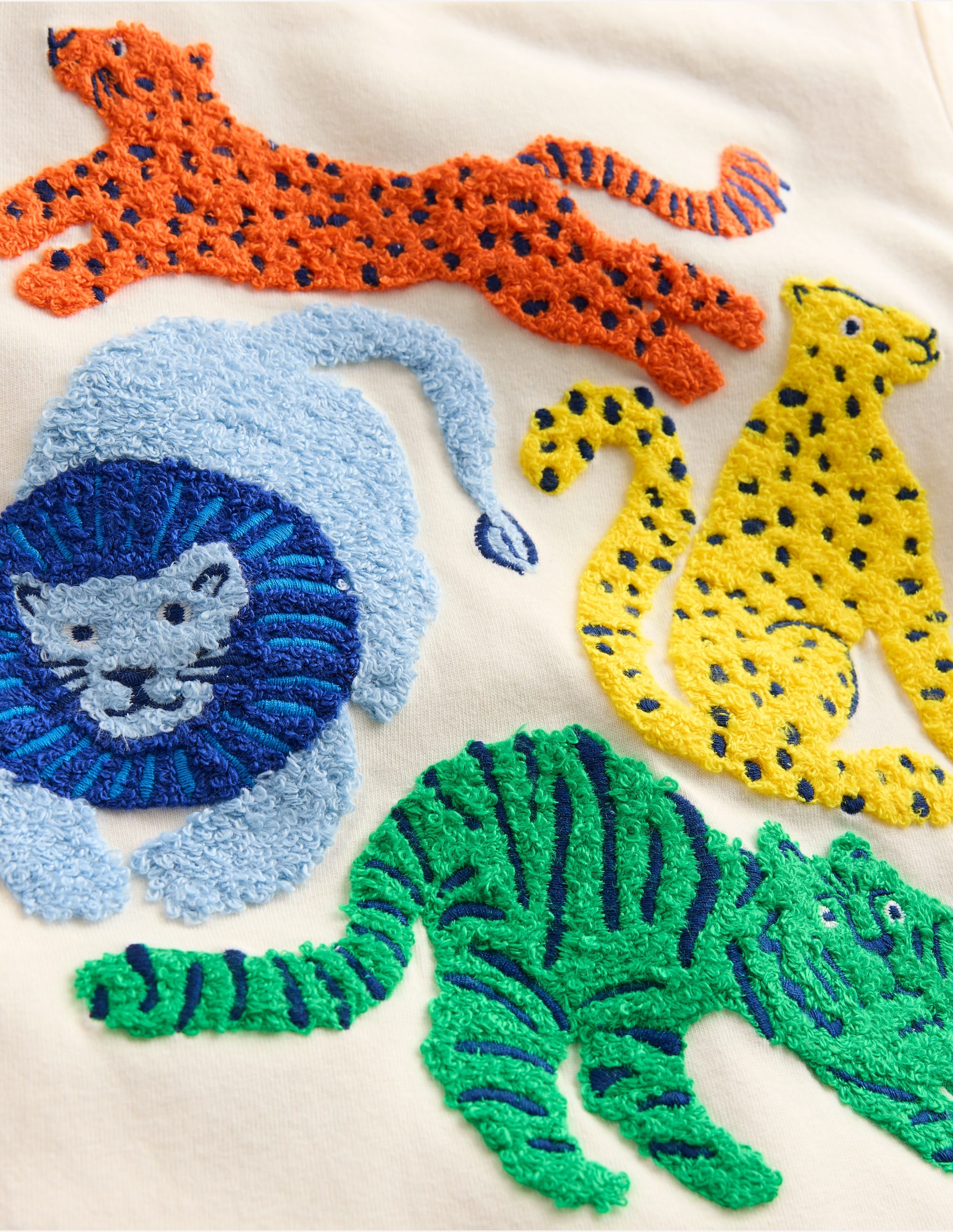 T-shirt manches courtes en bouclé-Grands chats ivoire doux - Image 3