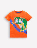 Im Dunkeln leuchtendes T-Shirt-Tonorange Dschungelbaby
