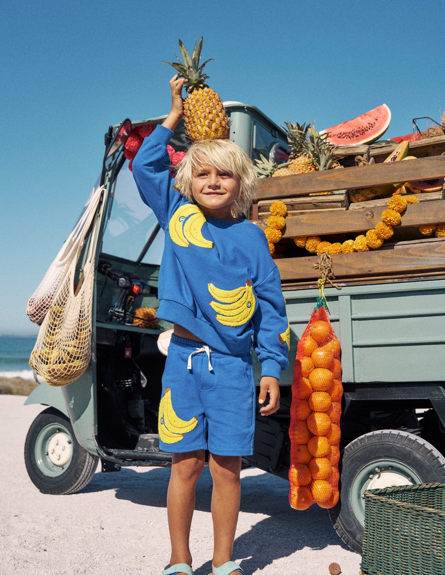 Sweat fun-Banane bleu connecté