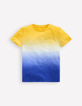 T-shirt tie and dye-Jaune ananas/bleu vif