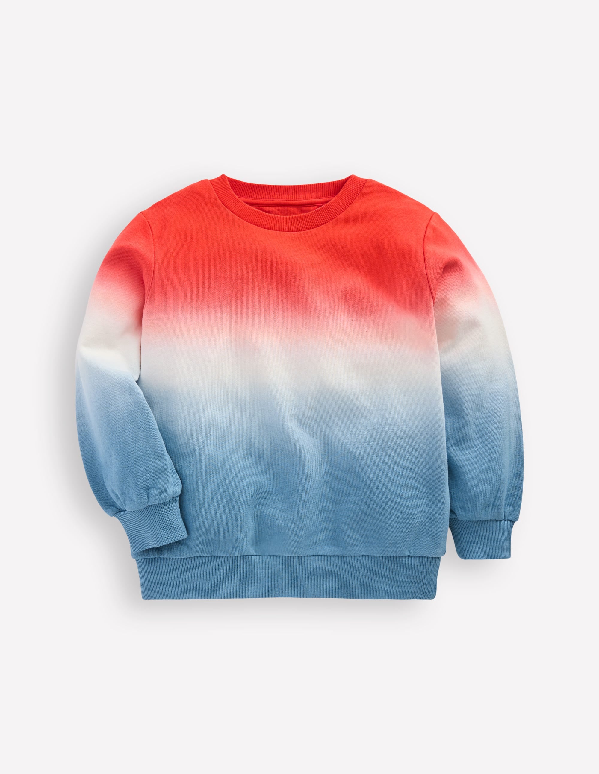 Batik-Sweatshirt-Gletscherblau/Sonnenuntergangsorange - Image 1