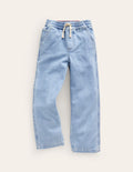 Pantalon style charpentier à enfiler-Bleu Clair Délavé