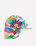 Chapeau imprimé avec protection solaire-Jungle multi ivoire doux
