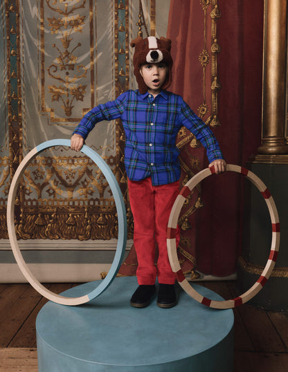 Chemise cosy à carreaux en coton-Bleu à Carreaux-4