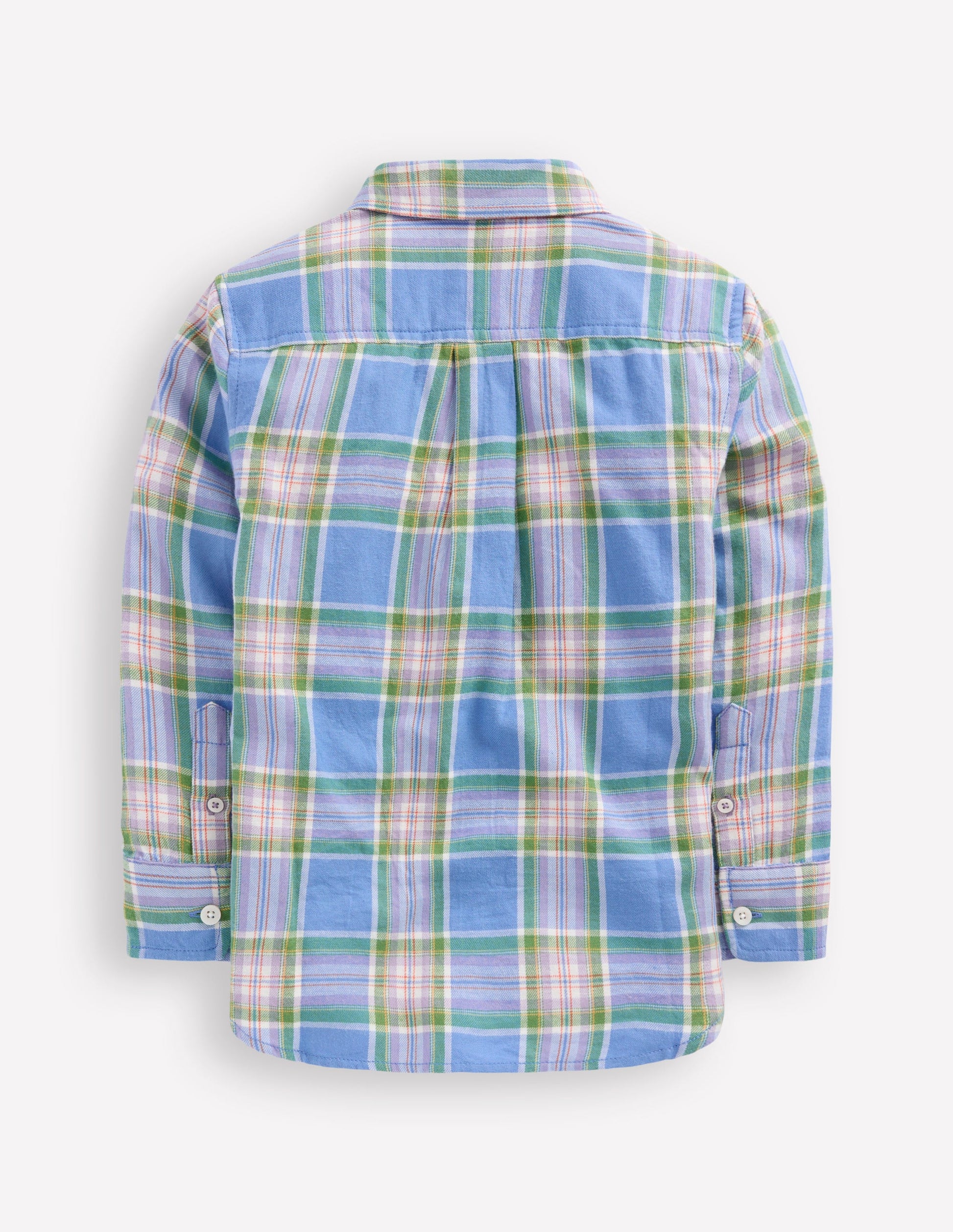 Chemise cosy à carreaux en coton-Carreaux bleu et violet-6