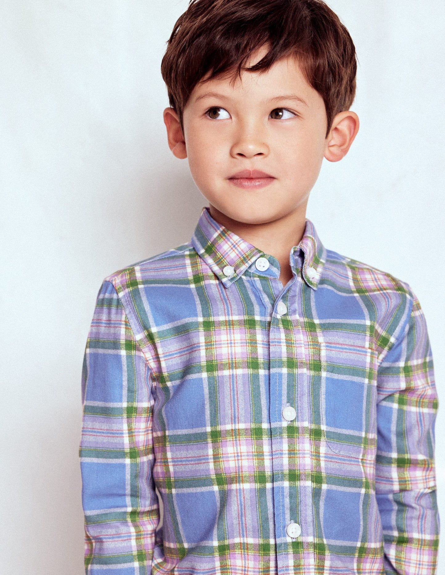 Chemise cosy à carreaux en coton-Carreaux bleu et violet