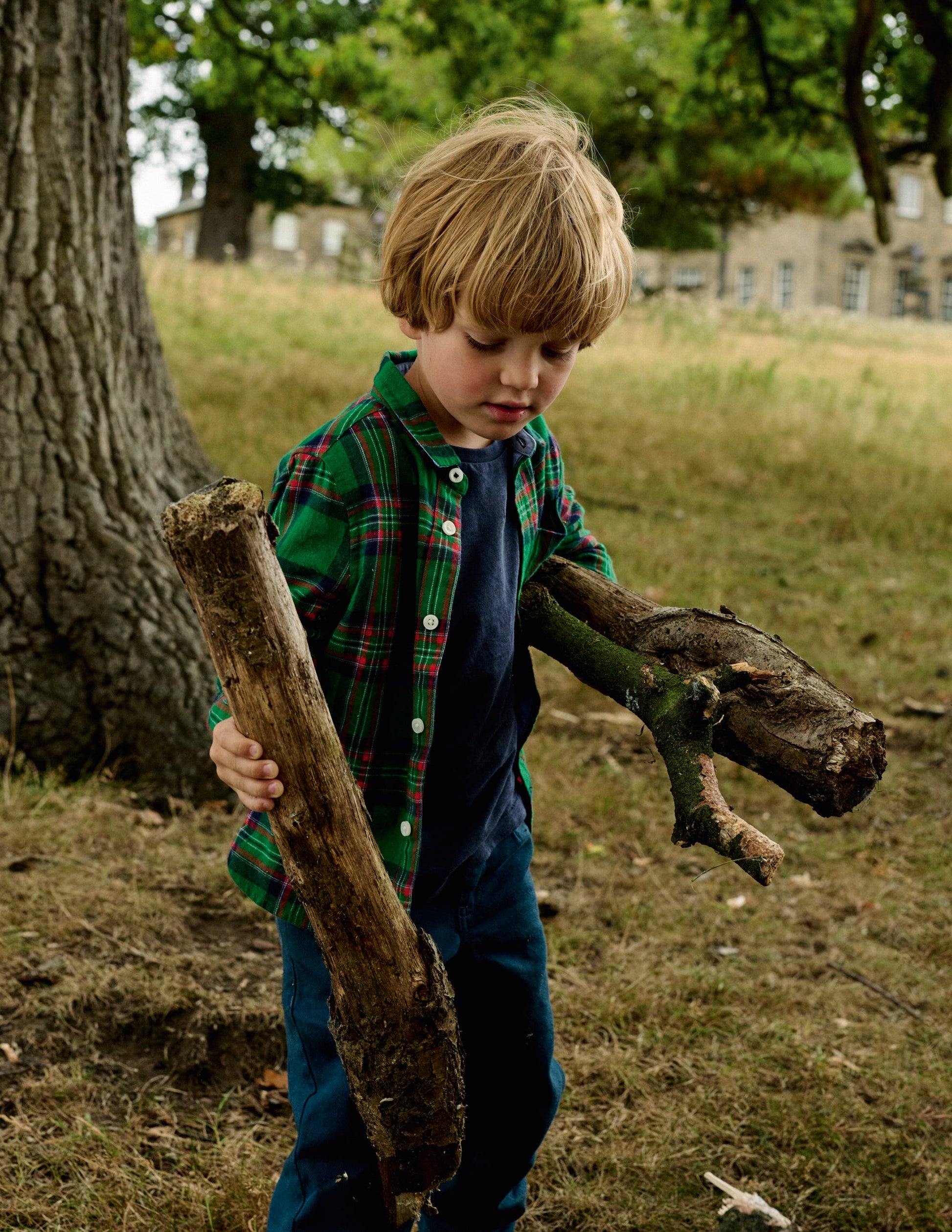 Kuscheliges Baumwollhemd mit Karomuster-Grün Kariert-1