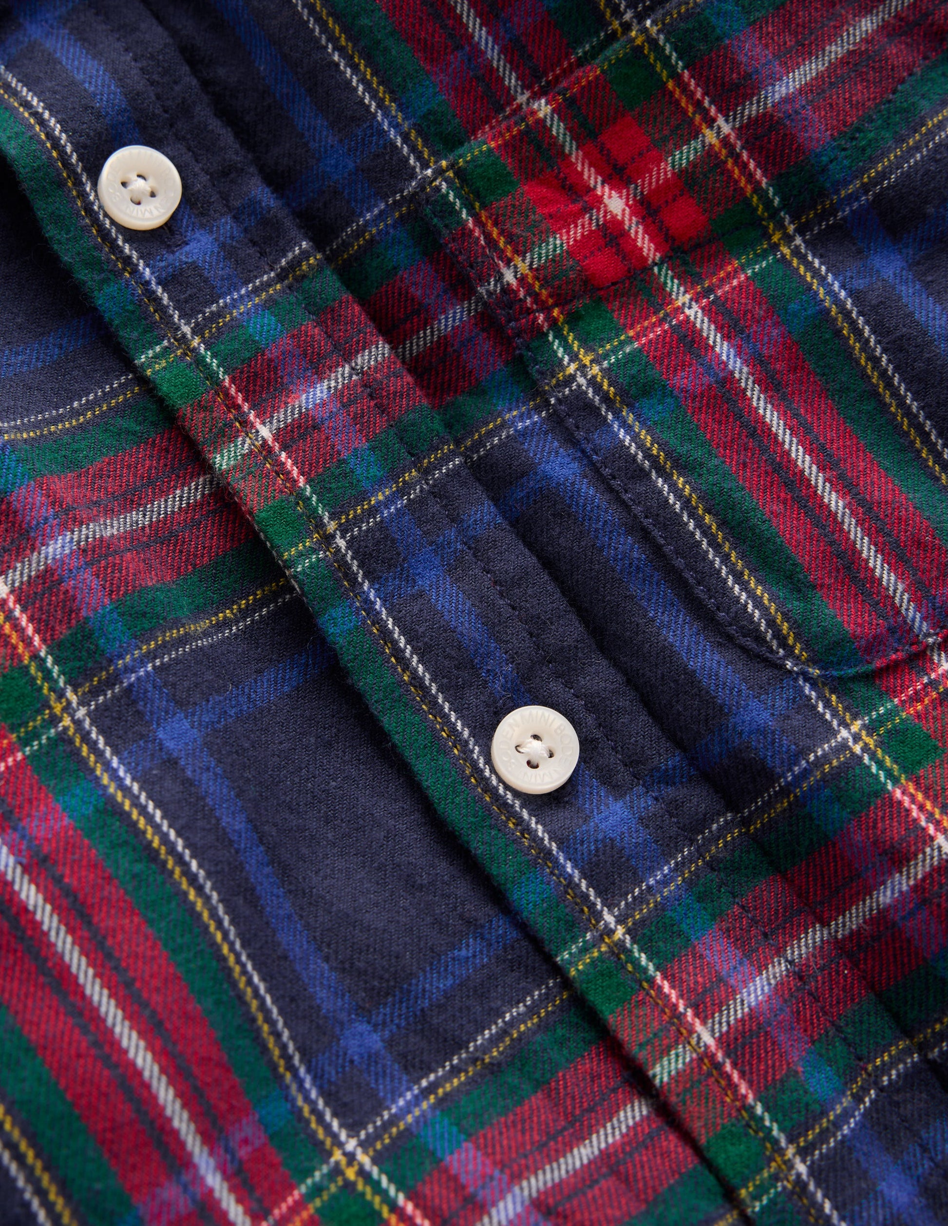 Chemise cosy à carreaux en coton-Carreaux bleu marine-3