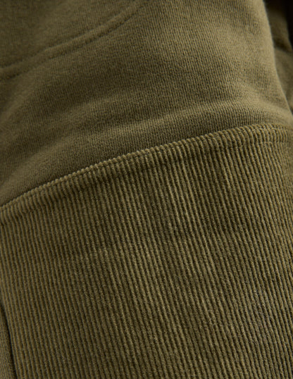 Jogginghose mit verstärktem Knie-Waldgrün Cord-3