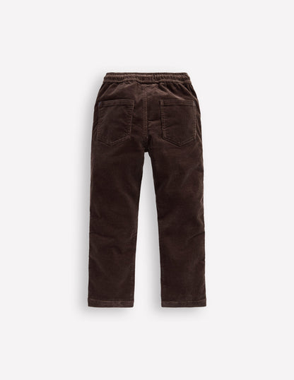 Schmal geschnittene Hose zum Hineinschlüpfen-Espresso Cord-2