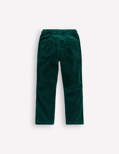 Schmal geschnittene Hose zum Hineinschlüpfen-Dunkles Smaragdgrün Cord-2