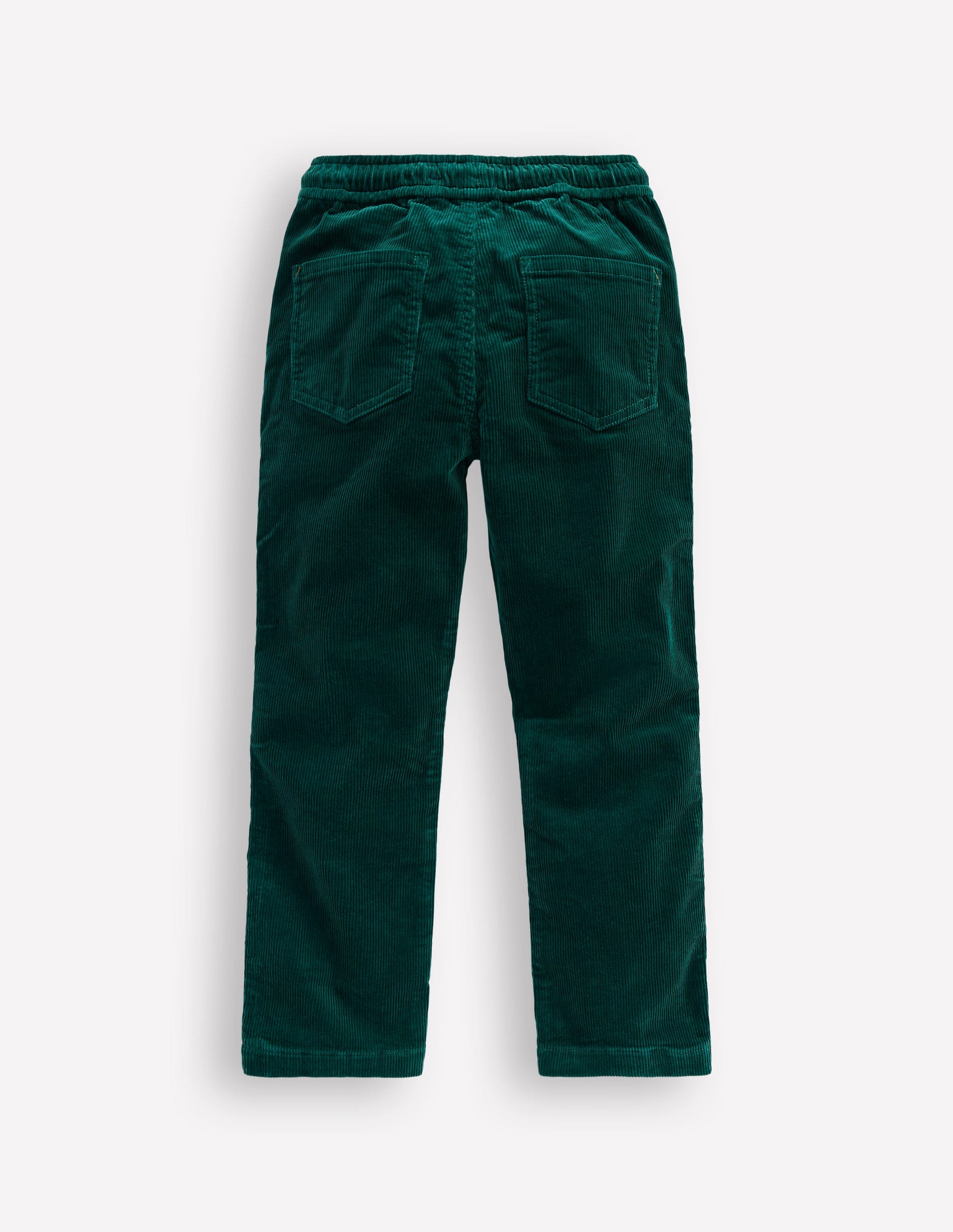 Schmal geschnittene Hose zum Hineinschlüpfen-Dunkles Smaragdgrün Cord-2