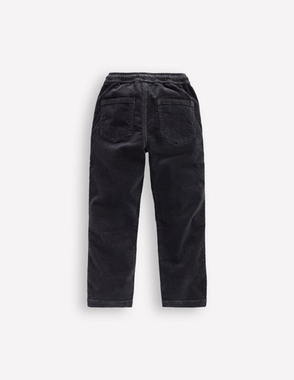 Schmal geschnittene Hose zum Hineinschlüpfen-Anthrazit Cord-2