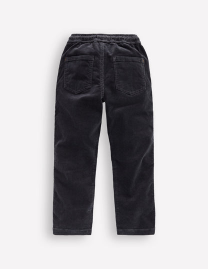 Schmal geschnittene Hose zum Hineinschlüpfen-Anthrazit Cord-2