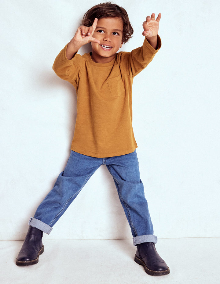 Langärmliges T-Shirt für den Alltag-Toffeebraun