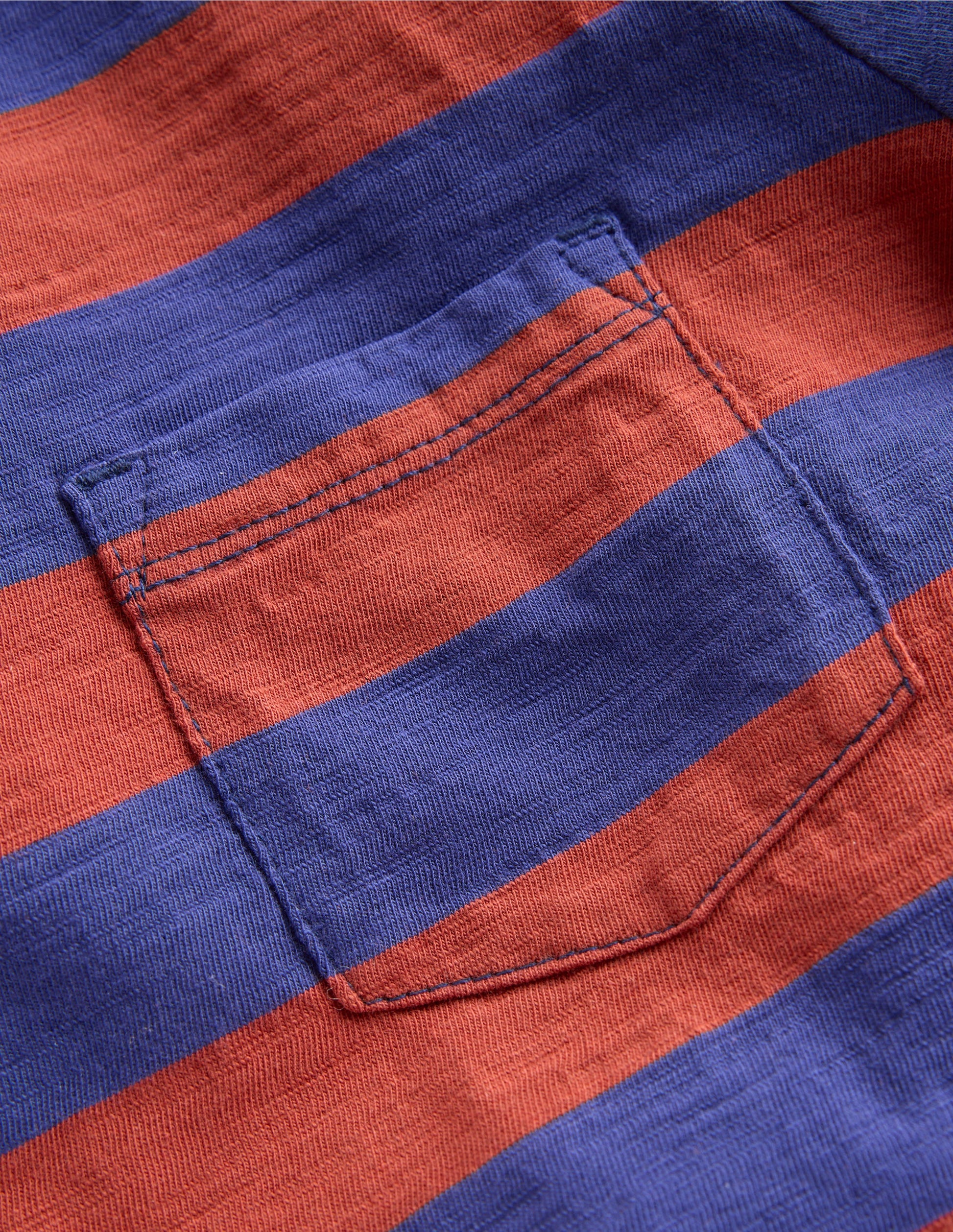 T-shirt pour tous les jours à manches longues-Bleu tribord/marron châtaigne-3