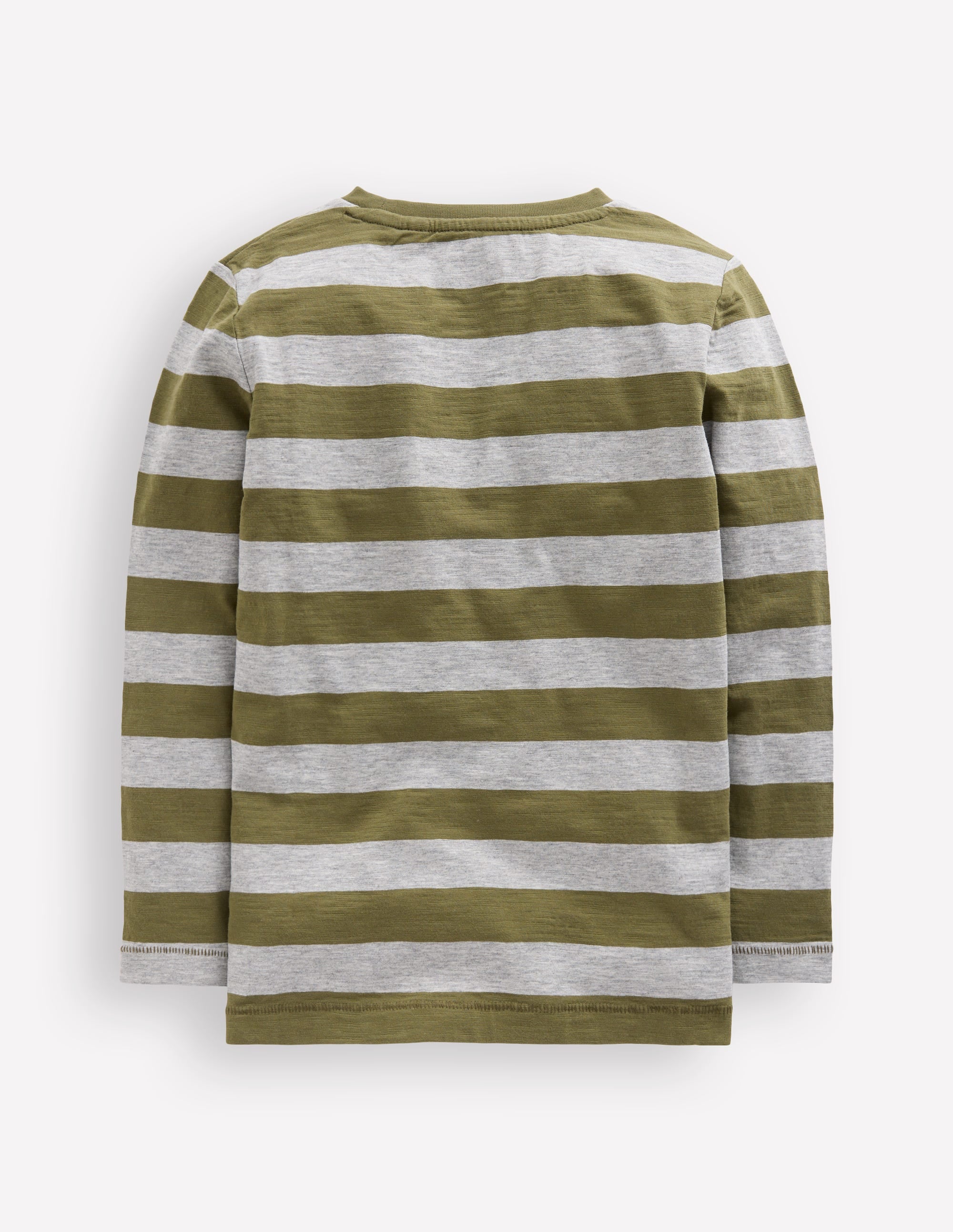 Langärmliges T-Shirt für den Alltag-Waldgrün/Grau meliert - Image 2