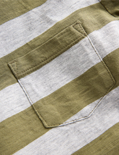 T-shirt pour tous les jours à manches longues-Vert des bois/gris chiné-3