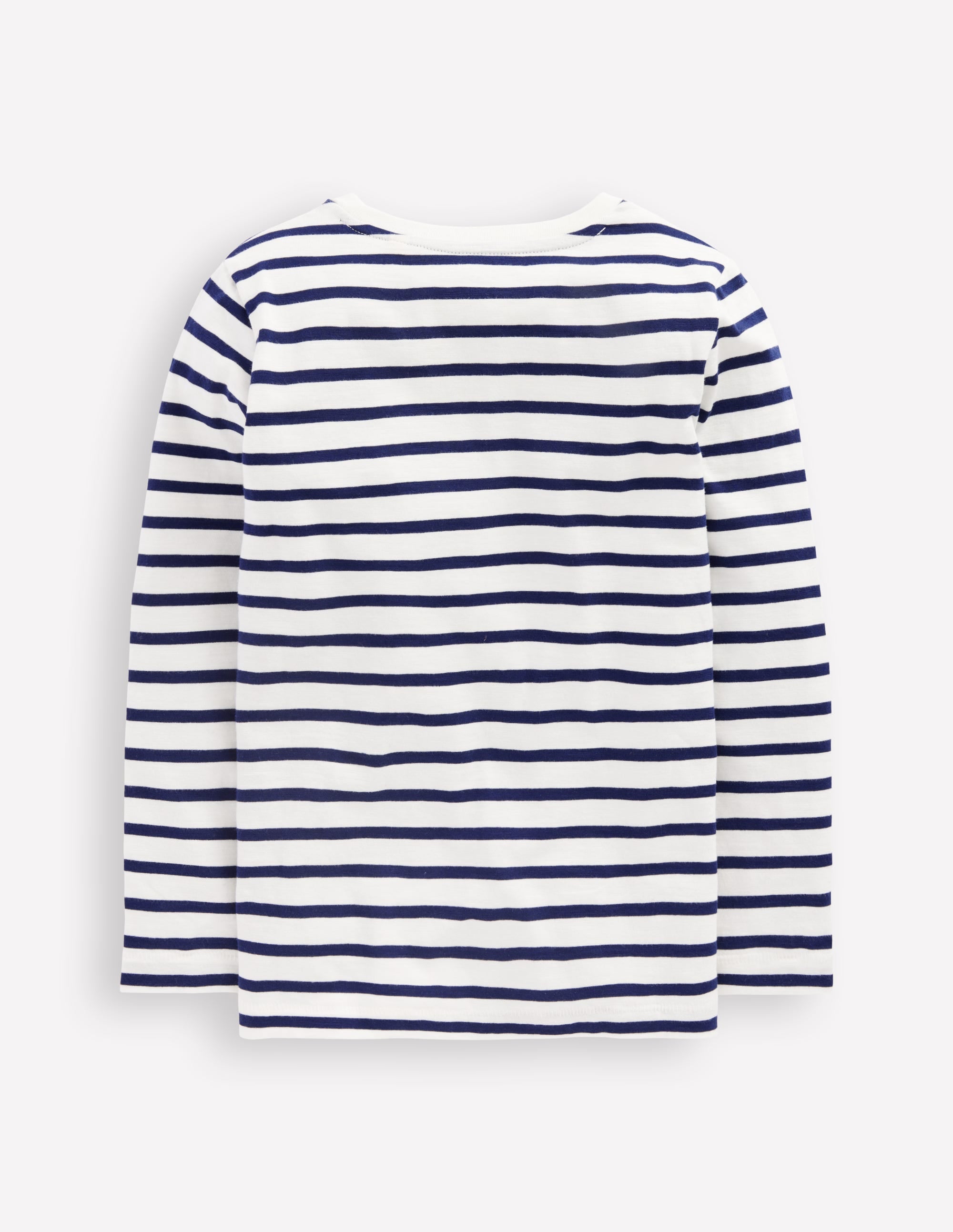 T-shirt pour tous les jours à manches longues-Ivoire doux/bleu marine universitaire - Image 2