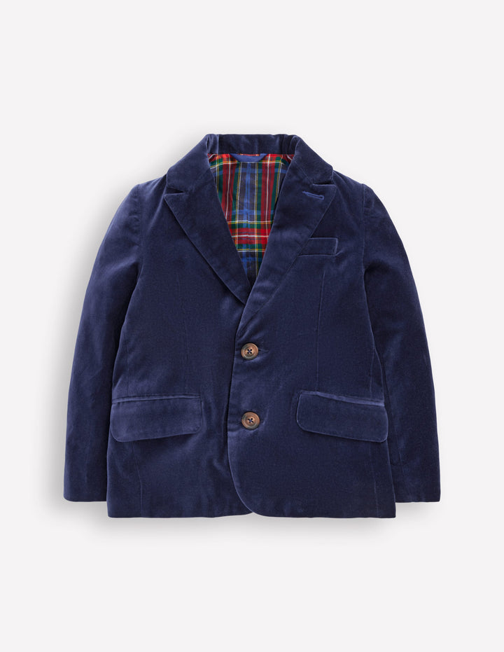 Klassischer Samtblazer-Schuluniform-Navy, Samt