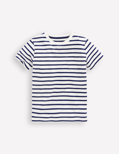 T-Shirt für den Alltag-Dunkelblau/Ecru-1