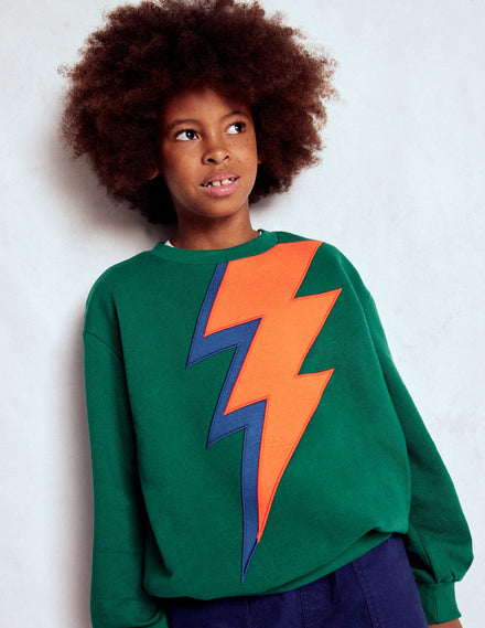 Lustiges Sweatshirt-Artischockengrün Blitz